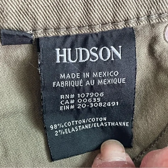 Hudson Jeans Women's Olive Army Green Frayed Denim Shorts Size 27 - Picture 4 of 7